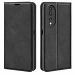 For Honor 70 Retro-skin Magnetic Suction Leather Phone Case(Black)