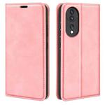 For Honor 70 Retro-skin Magnetic Suction Leather Phone Case(Pink)