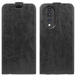 For Honor 70 R64 Texture Vertical Flip Leather Phone Case(Black)