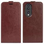 For Honor 70 R64 Texture Vertical Flip Leather Phone Case(Brown)