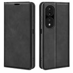 For Honor 70 Pro Retro-skin Magnetic Suction Leather Phone Case(Black)