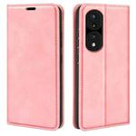 For Honor 70 Pro Retro-skin Magnetic Suction Leather Phone Case(Pink)