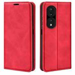 For Honor 70 Pro Retro-skin Magnetic Suction Leather Phone Case(Red)