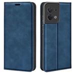 For OPPO Reno8 Retro-skin Magnetic Suction Leather Phone Case(Dark Blue)