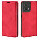 For OPPO Reno8 Retro-skin Magnetic Suction Leather Phone Case(Red)