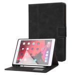 For iPad 10.2 2019 / 2020 / 2021 Calf Texture Horizontal Flip Leather Tablet Case(Black)