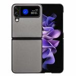 For Samsung Galaxy Z Flip4 Cross Texture Phone Case(Gray)
