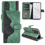 For Honor 70 Stitching Horizontal Flip Leather Phone Case(Green)