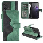 For OPPO Reno8 Stitching Horizontal Flip Leather Phone Case(Green)