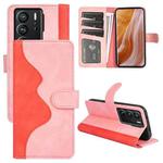 For ZTE Axon 40 Ultra  Stitching Horizontal Flip Leather Phone Case(Pink Red)