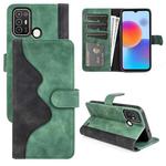 For ZTE Blade A52 Stitching Horizontal Flip Leather Phone Case(Green)