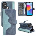 For ZTE Blade A52 Stitching Horizontal Flip Leather Phone Case(Blue)