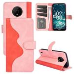 For Nokia C200 Stitching Horizontal Flip Leather Phone Case(Pink Red)