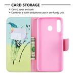 Colored Drawing Pattern Horizontal Flip Leather Case for Samsung Galaxy M30,with Holder & Card Slots & Wallet(Feather Bird)