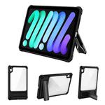 Transparent Acrylic PC TPU Tablet Case with Holder For iPad mini 6 (Black)