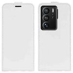 For ZTE Axon 40 Ultra R64 Texture Vertical Flip Leather Phone Case(White)