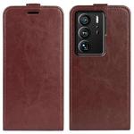 For ZTE Axon 40 Ultra R64 Texture Vertical Flip Leather Phone Case(Brown)
