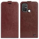 For ZTE Blade A52 R64 Texture Vertical Flip Leather Phone Case(Brown)