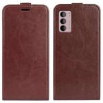 For Motorola Moto G42 R64 Texture Vertical Flip Leather Phone Case(Brown)