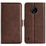 For Nokia C200 Dual-side Magnetic Buckle Horizontal Flip Leather Phone Case(Brown)