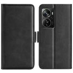 For ZTE Axon 40 Pro Dual-side Magnetic Buckle Horizontal Flip Leather Phone Case(Black)