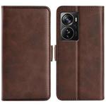 For ZTE Axon 40 Pro Dual-side Magnetic Buckle Horizontal Flip Leather Phone Case(Brown)