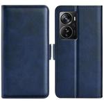 For ZTE Axon 40 Pro Dual-side Magnetic Buckle Horizontal Flip Leather Phone Case(Dark Blue)