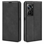 For ZTE Axon 40 Pro Retro-skin  Magnetic Suction Leather Phone Case(Black)