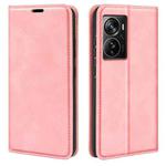 For ZTE Axon 40 Pro Retro-skin  Magnetic Suction Leather Phone Case(Pink)