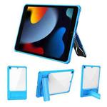 For iPad 10.2 2019 / 2020 / 2021 Transparent Acrylic PC TPU Tablet Case with Holder(Blue)
