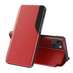 For iPhone 14 Side Display Flip Leather Phone Case (Red)
