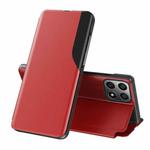 For Honor X8 2022 / X30i / Play6T Pro Side Display Shockproof Horizontal Flip Leather Phone Case(Red)