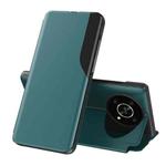 For Huawei Mate 40 Pro Side Display Shockproof Horizontal Flip Leather Phone Case(Green)