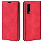 For TCL Stylus 5G Retro-skin  Magnetic Suction Leather Phone Case(Red)