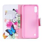 Colored Drawing Pattern Horizontal Flip Leather Case for Samsung Galaxy M10,with Holder & Card Slots & Wallet(Two Butterflies)