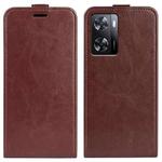 For OPPO A57 4G 2022 R64 Texture Vertical Flip Leather Phone Case(Brown)