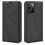 For OPPO A57 4G Retro-skin Magnetic Suction Leather Phone Case(Black)