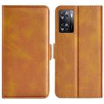 For OPPO A57 4G Dual-side Magnetic Buckle Horizontal Flip Leather Phone Case(Yellow)