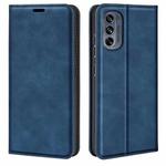 For Motorola G62 5G Retro-skin  Magnetic Suction Leather Phone Case(Dark Blue)