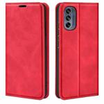 For Motorola G62 5G Retro-skin  Magnetic Suction Leather Phone Case(Red)