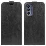 For Motorola Moto G62 5G R64 Texture Vertical Flip Leather Phone Case(Black)