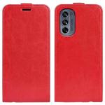 For Motorola Moto G62 5G R64 Texture Vertical Flip Leather Phone Case(Red)