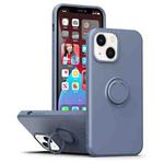 For iPhone 14 Plus Ring Kickstand Silicone Phone Case (Gray)