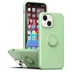 For iPhone 14 Plus Ring Kickstand Silicone Phone Case (Mint Green)