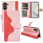 For Huawei Nova 10 Pro Stitching Horizontal Flip Leather Phone Case(Pink Red)