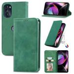 For Motorola Moto G 2022 Retro Skin Feel Magnetic Leather Phone Case(Green)