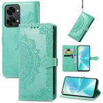 For OnePlus Nord 2T Mandala Flower Embossed Horizontal Flip Leather Phone Case(Green)