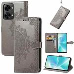 For OnePlus Nord 2T Mandala Flower Embossed Horizontal Flip Leather Phone Case(Gray)