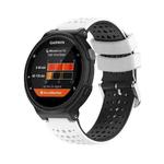 For Garmin Forerunner 220 Silicone Sports Two-Color Watch Band(White+Black)