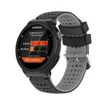 For Garmin Forerunner 220 Silicone Sports Two-Color Watch Band(Black+Grey)